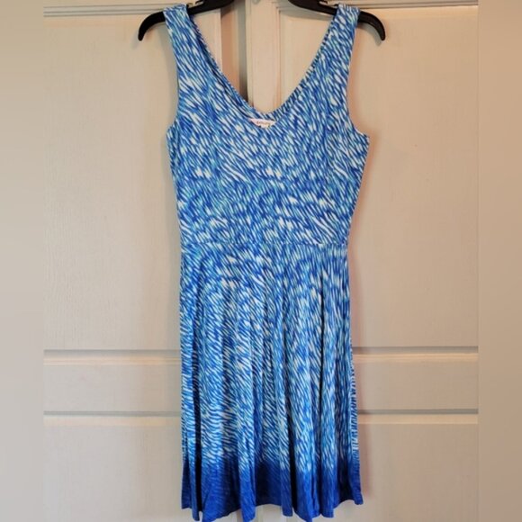 Athleta Blue White V-neck Sleeveless Dress - Picture 1 of 6